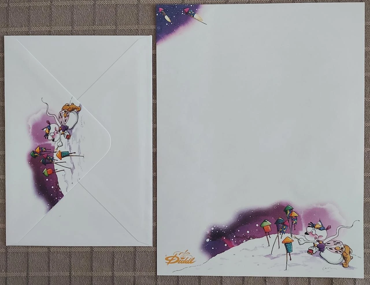 ** Diddl wit briefpapier + envelop nr 37 **